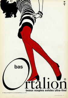 Bas Ortalion 1968 Stockings Tights, René Gruau