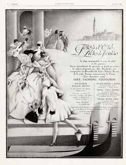 Hôtel Lido (Venise) 1926 Carnival Lorenzi Gondola Disguise Costume (L)