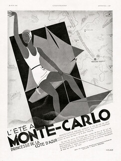 Monte Carlo 1930 Water Sport Yachting, Aquaplane, French Riviera