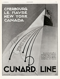 Cunard Line 1927 Atelier F.C. Transatlantic liner