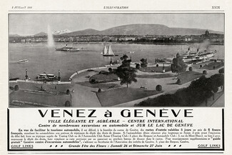 Venez à Genève 1926 Lac de Genève