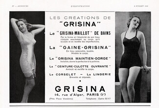 Grisina (Lingerie) 1935 Swimwear