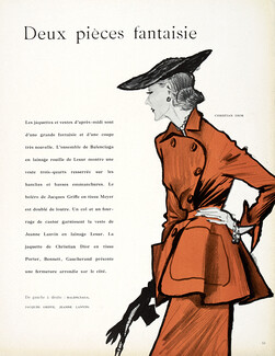Christian Dior 1950 Jaquette, Fashion Illustration