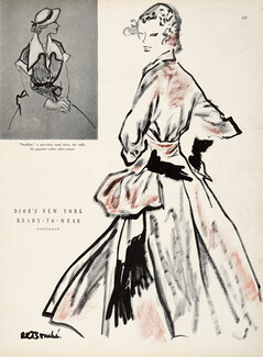 Christian Dior 1949 Late-day dress "Etching", René Bouché