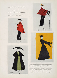 Tom Keogh 1948 Schiaparelli, Christian Dior, Balenciaga, Robert Piguet, Fashion Illustration