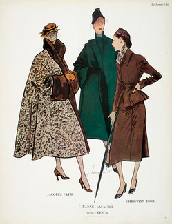 Jacques Fath, Jeanne Lafaurie, Christian Dior 1951 Lesur