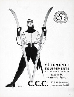 Ccc - Comptoir Commercial Caoutchouc 1952 Skier
