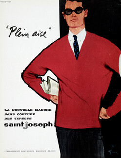 Saint-Joseph 1960 Jerseys, Men's Clothing, René Gruau