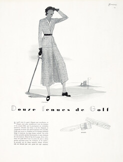 Douze Tenues de Golf 1932 Hermès, O'Rossen, Jean Patou, Jane Regny..., 4 pages