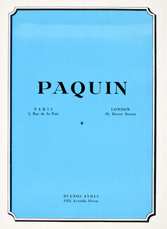 Paquin (Couture) 1937 Paris, London, Buenos Ayres