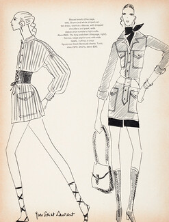 Yves Saint Laurent 1970 Short Dresses, Blouse