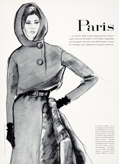 Christian Dior 1961 Robe à capuchon, Ducharne, Hervé Dubly