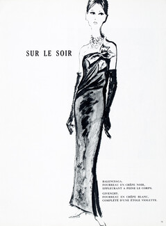 Balenciaga 1959 Fourreau en crêpe noir, Evening Dress