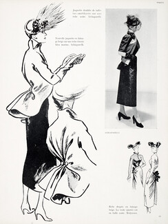 Schiaparelli 1948 Jaquette, Fashion Illustration