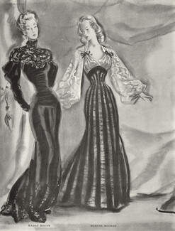 Maggy Rouff, Marcel Rochas 1943 Evening Dress