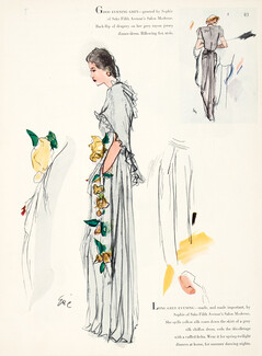 Eric (Carl Erickson) 1945 Sophie of Saks Fifth Avenue, Bergdorf Goodman, Valentina, Fashion Illustration, 4 pages, 4 pages