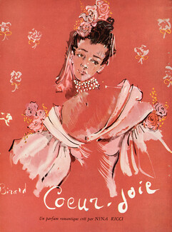 Nina Ricci (Perfumes) 1945 Christian Bérard, Coeur-Joie (orange)