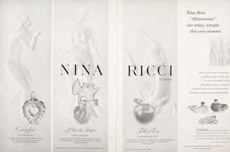 Nina Ricci (Perfumes) 1955 Coeur-joie, L'Air Du Temps, Fille d'Eve, Lalique (version US)