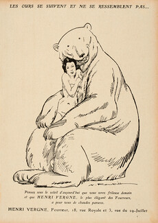 Henri Vergne (Fur Clothing) 1924 Roubille, Bear, Fur Coat, Nude
