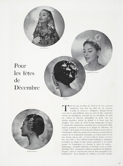 Diadème Schiaparelli, Coiffure Christian Dior 1949 Balenciaga Mantille-collerette