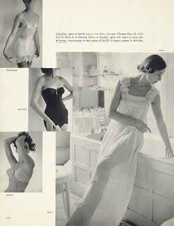 Lefaucheur (pour Christian Dior), Rouff, Scandale, Grisina 1951 Nightdress, Corselet