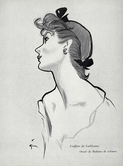 Guillaume (Hairstyle) 1952 "Charme du Ruban" René Gruau