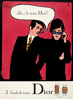 Christian Dior (Cosmetics) 1971 "Elle a le teint Dior !" René Gruau (version B)