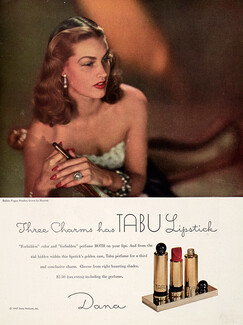 Dana (Cosmetics) 1947 Tabu, Lipstick, Photo Balkin