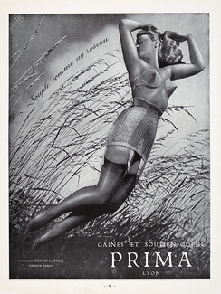 Prima (Lingerie) 1949 Girdle, Bra, Stockings, Photo Lombard