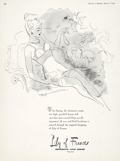 Lily of France (Lingerie) 1946 Girdle, Pekingese Dog