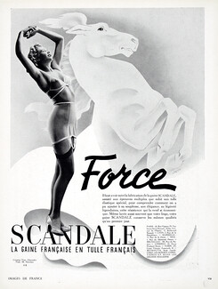 Scandale (Lingerie) 1940 "Force", Girdle, Garters, Horse