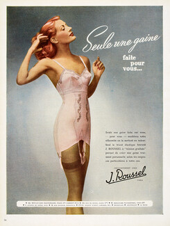 J. Roussel (Lingerie) 1947 Gaine Combiné, Stockings, Garters