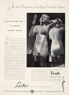 Formfit (Lingerie) 1937 Girdle Garter Belt, Filés Lastex