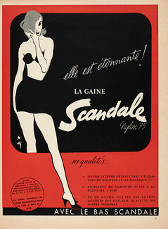 Scandale (Lingerie) 1953 Girdle, René Gruau