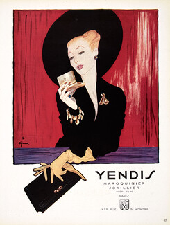 Yendis (Handbags, Jewelry) 1946 René Gruau