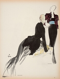 Balenciaga & Lucien Lelong 1946 Evening Gown, René Gruau