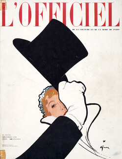 René Gruau 1949 L'Officiel Cover, Top Hat