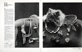 High Jewelry 1954 Sterlé (3), Boucheron (3), Fred, Jean Parmentier, Mellerio, Gerder, Photos Mardick Balli, 4 pages