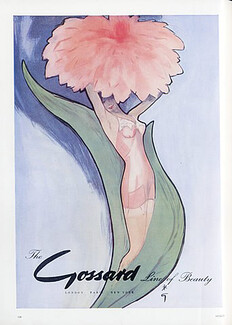 Gossard (Lingerie) 1950 René Gruau, Corselette