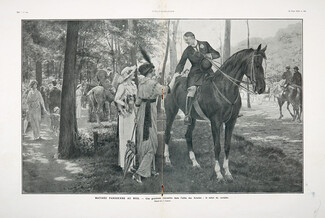 Matinée Parisienne au Bois, 1913 - José Simont Allée des Acacias, Pekingese Dog, Horse