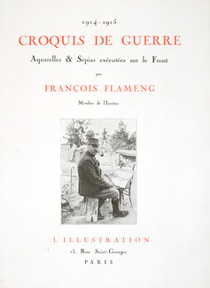 François Flameng 1915 Croquis de Guerre, World War I, 7 pages, 7 pages