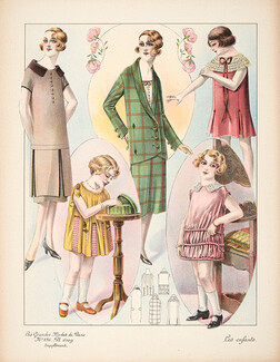 Les Grandes Modes de Paris 1925 Les enfants, Girls Fashion