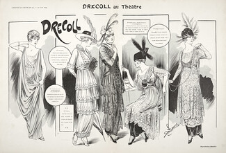 Drecoll 1914 au Théâtre, Paule Andral, Mlle de Gonet... Lussy