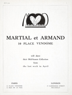 Martial et Armand (Couture) 1929 Label, 10 Place Vendôme, Paris