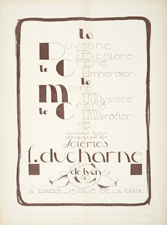 Ducharne 1922 Duvetine, Imperator, Mystère, Miraflor