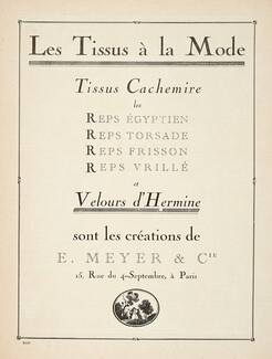 E. Meyer & Cie 1923 Reps, Velours d'Hermine