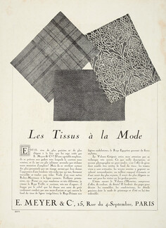 E. Meyer & Cie 1923 Les Tissus à la Mode