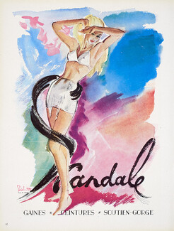 Scandale (Lingerie) 1947 Girdle, Bra, Louis Delmotte