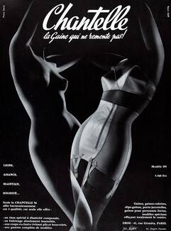 Chantelle 1956 Girdle, Bra, Photo Deval (Nude, model 303)