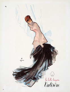 Valisère (Lingerie) 1947 René Gruau, Nightgown